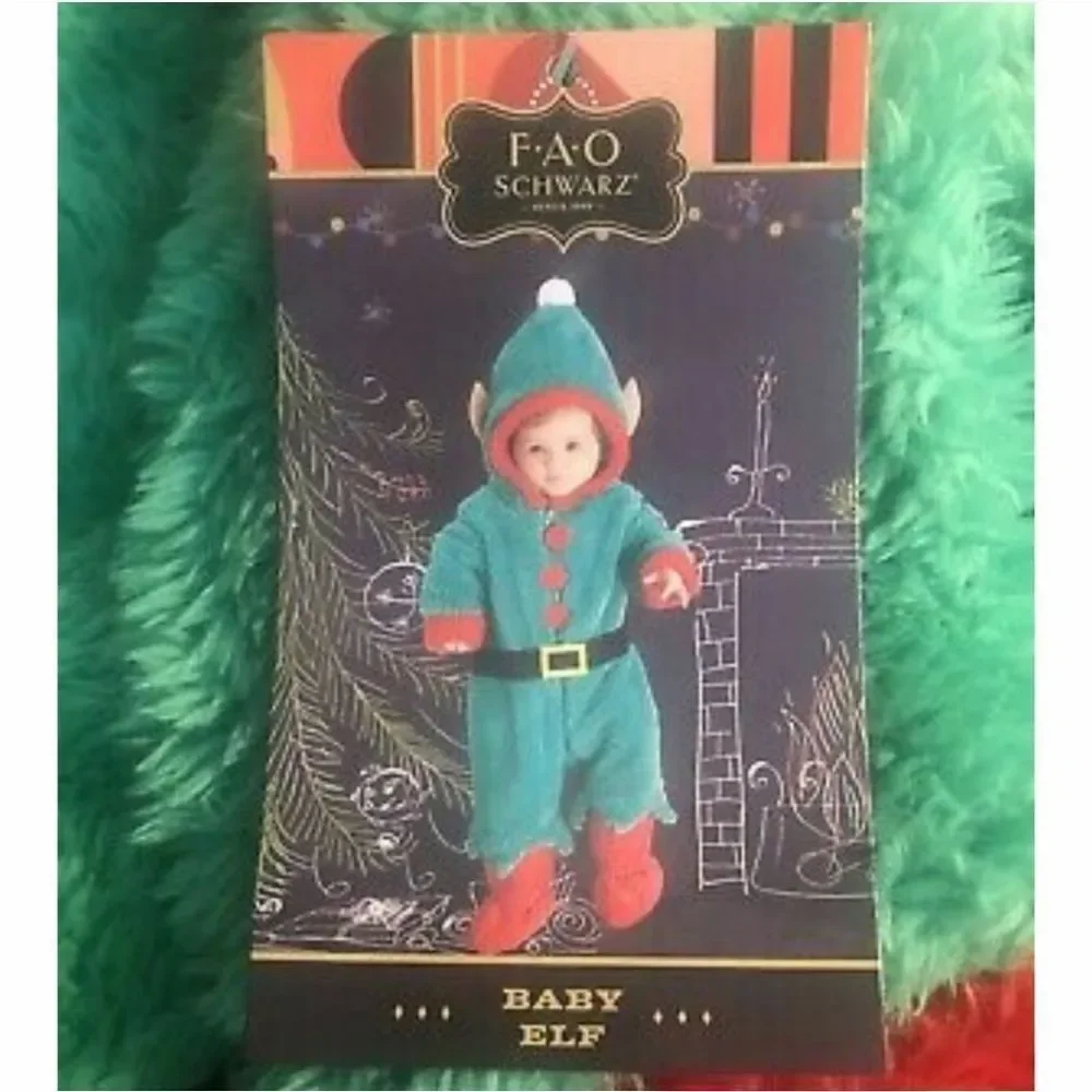 Adorable Baby Elf Fleece Snowsuit Costume Outfit Sz 3-6 Mos